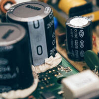 Capacitors on a circuit board