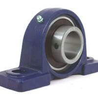 A mounted bearing with a purple exterior