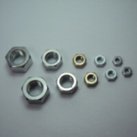 Hardware nuts in a variety of sizes and colors
